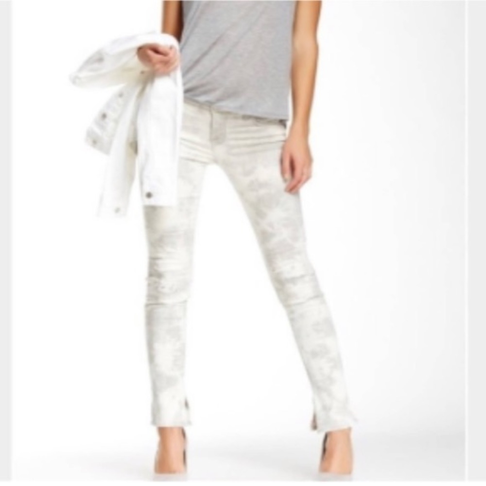 J Brand Rail Straight Leg Acid Wash Distressed Jeans in Fame